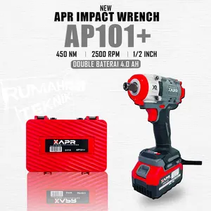 APR AP101+ Mesin Bor Impact Wrench Cordless 650Nm 88V 2 Baterai Full Bonus Japan Technology - Alat Buka Baut Ban Mobil Motor