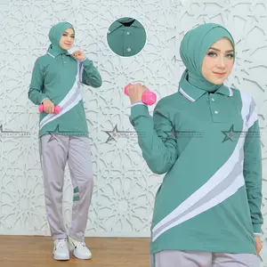 Setelan Kaos Training Olahraga Senam Wanita Lengan Panjang / Setelan Baju Olahraga Senam Wanita Celana Sport