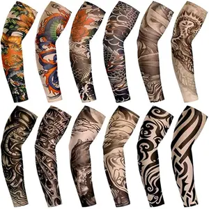 3 Pasang Manset Tato Lengan Panjang Pria Dewasa Tipis Multiwarna Random