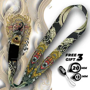 LANYARD BATIK BARONG EMAS TALI ID CARD DAN GANTUNGAN HP