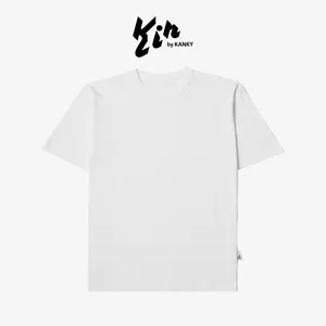 Unisex Men KIN Cotton Fitted Tee T-Shirt Short Sleeve | Katun KIN Kaos Boxy Kerah Bulat Lengan Pendek Pria Wanita
