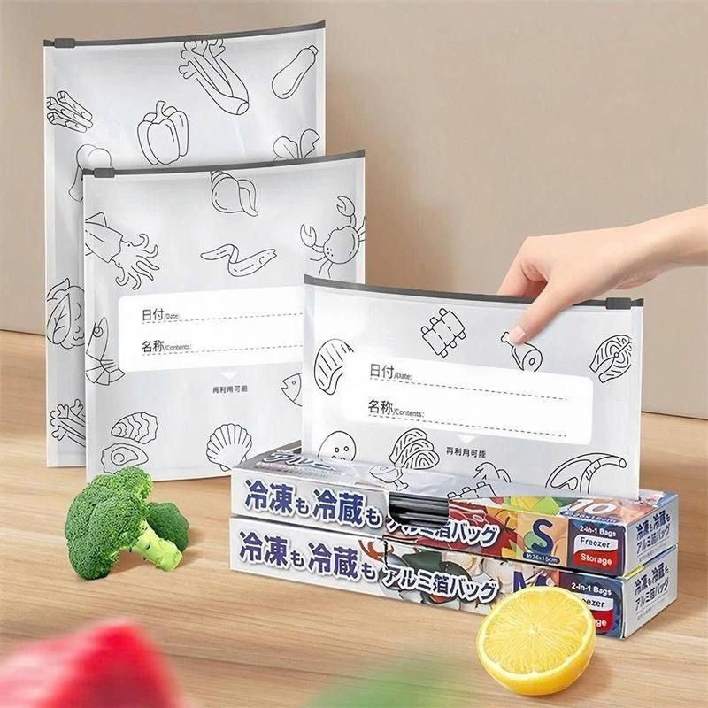 Combo 30 Túi Giữ Tươi Nhôm Dày Dặn Có Khóa Kéo Tái Sử Dụng, Túi Bảo Quản Thực…