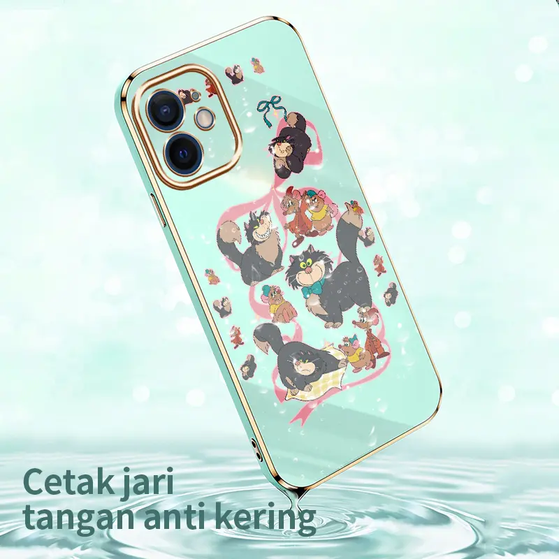 Casing Hp Untuk Samsung Galaxy A32 4G A32 5G Case Pola kucing dan tikus Cesing Silikon Softcase ponsel Kasing Mewah Plating Kesing 8