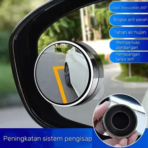 2Pcs Car Mirror HD Convex Mirror Blind Spot Auto Rearview Mirror 360 Degree Wide Angle Vehicle Parking Rimless Mirrors--XAM