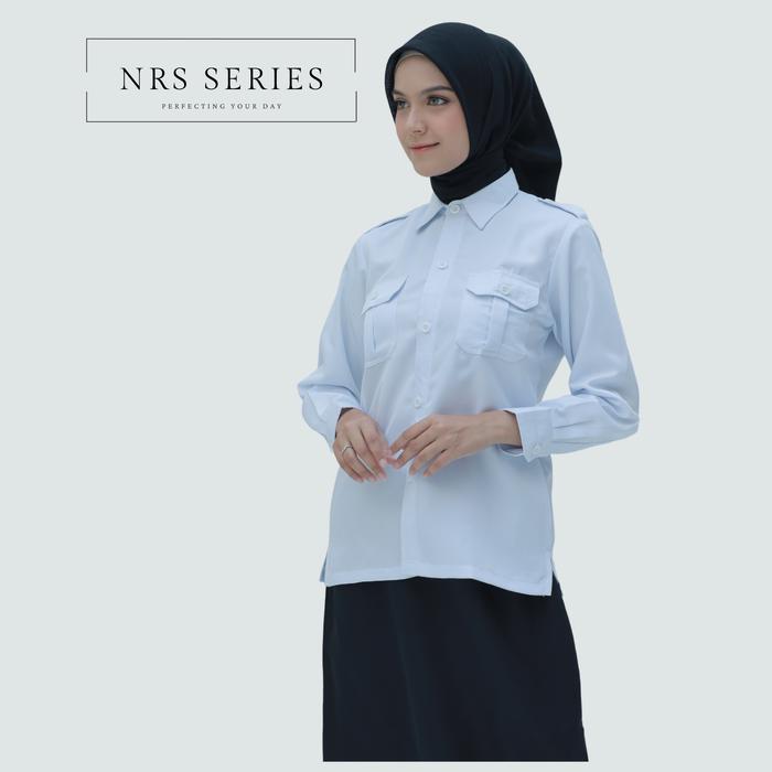 Gambar NRS Series - Baju PDH Putih Seragam Dinas Pemda Atasan Kemeja Wanita - S, hanya atasan kemeja putih dari NRS Series_NEW Kab. Tasikmalaya Tokopedia