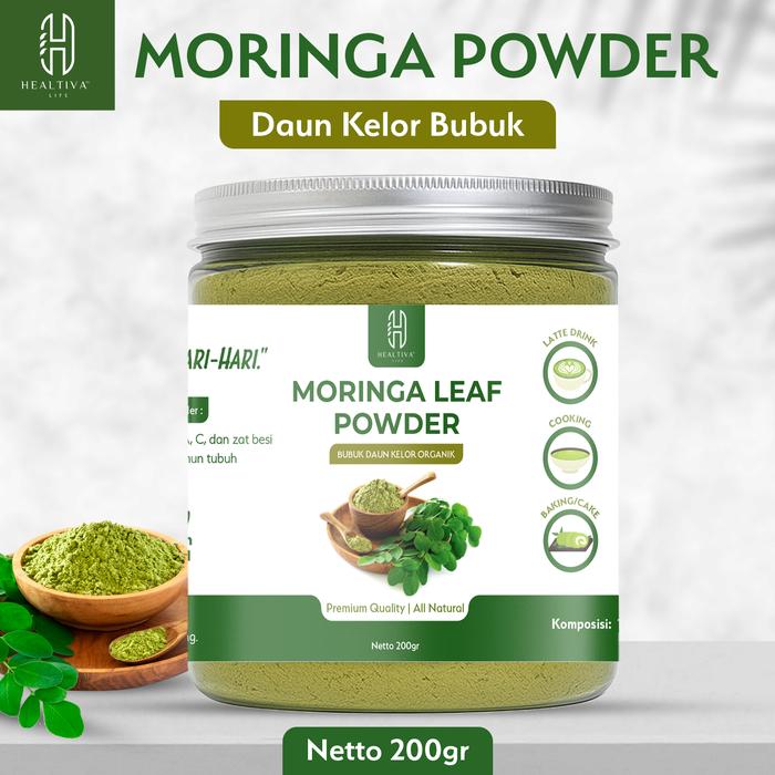 Gambar HEALTIVA Bubuk Daun Kelor Murni Moringa Powder Pure Premium Alami Kelor Bubuk 200gr dari HEALTIVA Kota Tangerang Selatan Tokopedia