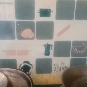 [BISA COD]Wall Stiker Dapur Anti Minyak Ukuran 45 x 70 cm Bahan Aluminium Foil Tempelan Pelindung Tembok Dapur