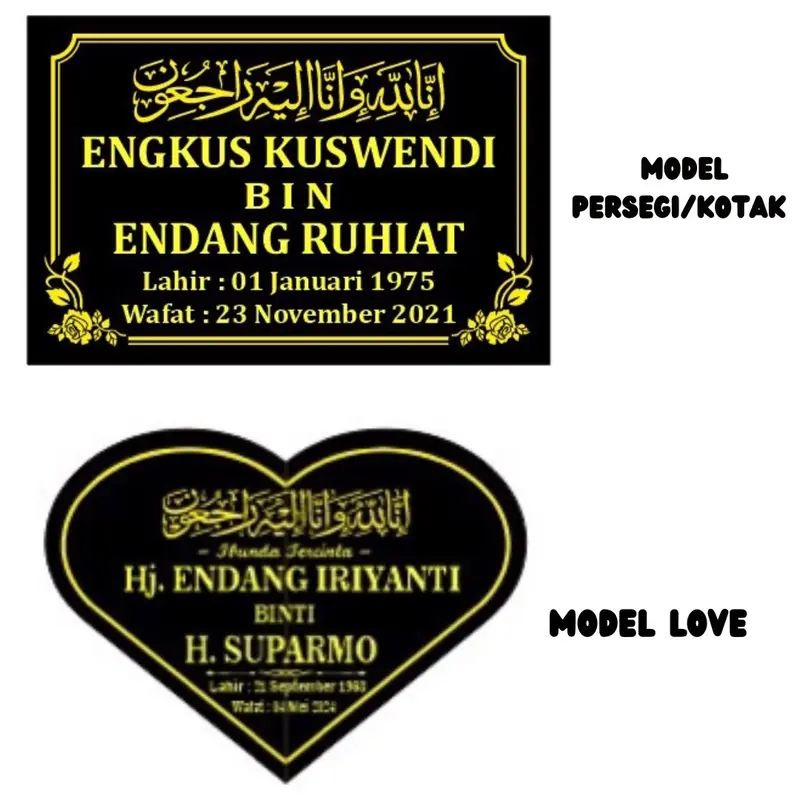 (COD) BATU NISAN TUGU 30x20 GRANIT BERKUALITAS PLUS DUDUKAN FREE PACKING KAYU TERMURAH BAHAN GRANIT TILE Hitam 5