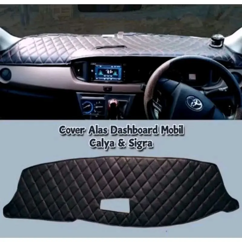 Toyota Alas Pelindung Dashboard Mobil Calya & Sigra Tahun 2016-2024 Bahan Kulit Sintetis Anti Debu Dan Mudah Dibersihkan Car