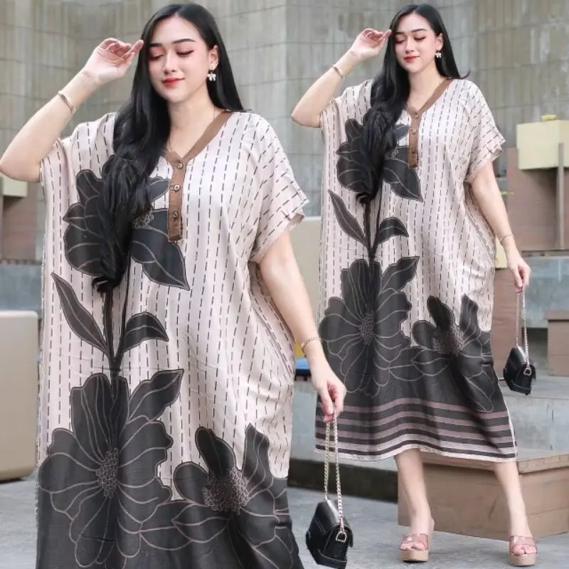 Daster Lowo Jumbo Busui Kancing Depan LD 145 Daster Rayon Jumbo Wanita Busui Bumil Motif Kekinian