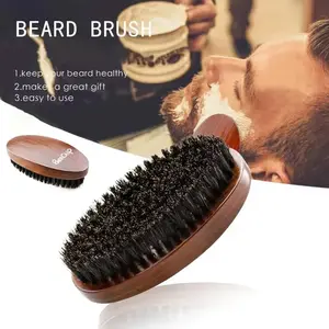 Professional Soft Boar Mane Wood Beard Brush Barber Shave Brush Comb