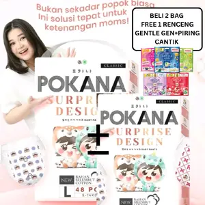 PEMPERS POKANA SURPRISE DESIGN UKURAN MEGAPACK BELI 2 BAG FREE GENTLE GEN 1 RENCENG