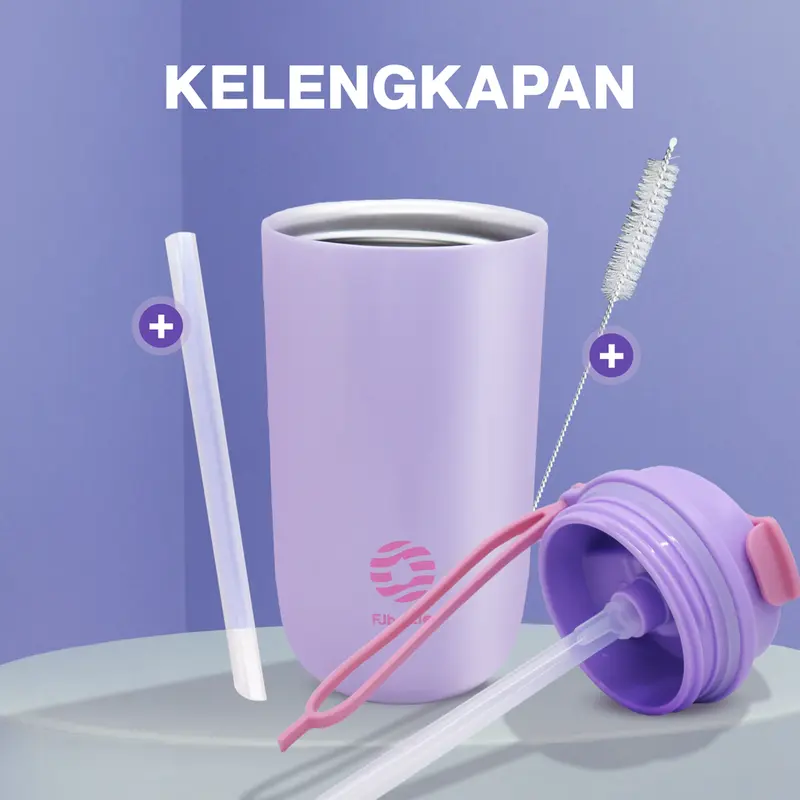 FJBottle - JellyCup Botol Minum Tumbler 450ML Double Insulated Tutup 2in1 Kitchenware Water 3