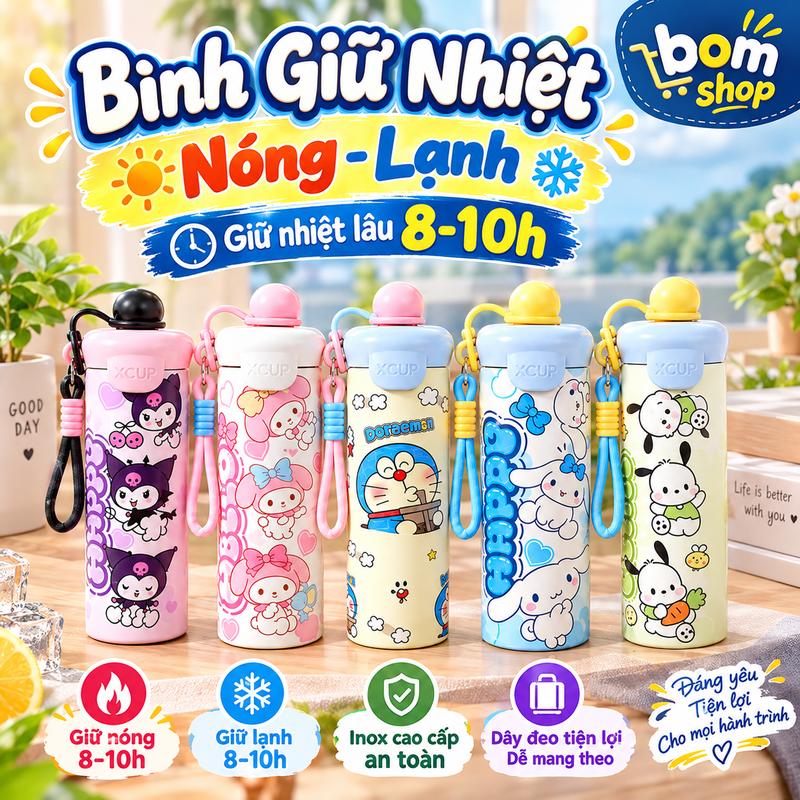 Bình Giữ Nhiệt Dung Tích 600ml , Innox 316, Có Kèm Quai Xách Và Ống Hút , Nhỏ Gọn , Tiện Lợi , Dễ Dàng Mang Đi