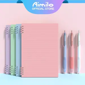 [READY] Aimilo Notebook Set Buku & Pulpen Koil 8 Lubang Yang Ditingkatkan Buku Diary Aesthetic Buku Jurnal Buku Catatan Buku Note Stiker Buku Tulis Aesthetic Sekolah Stationary Kertas Binder Stationery Paper Tinta