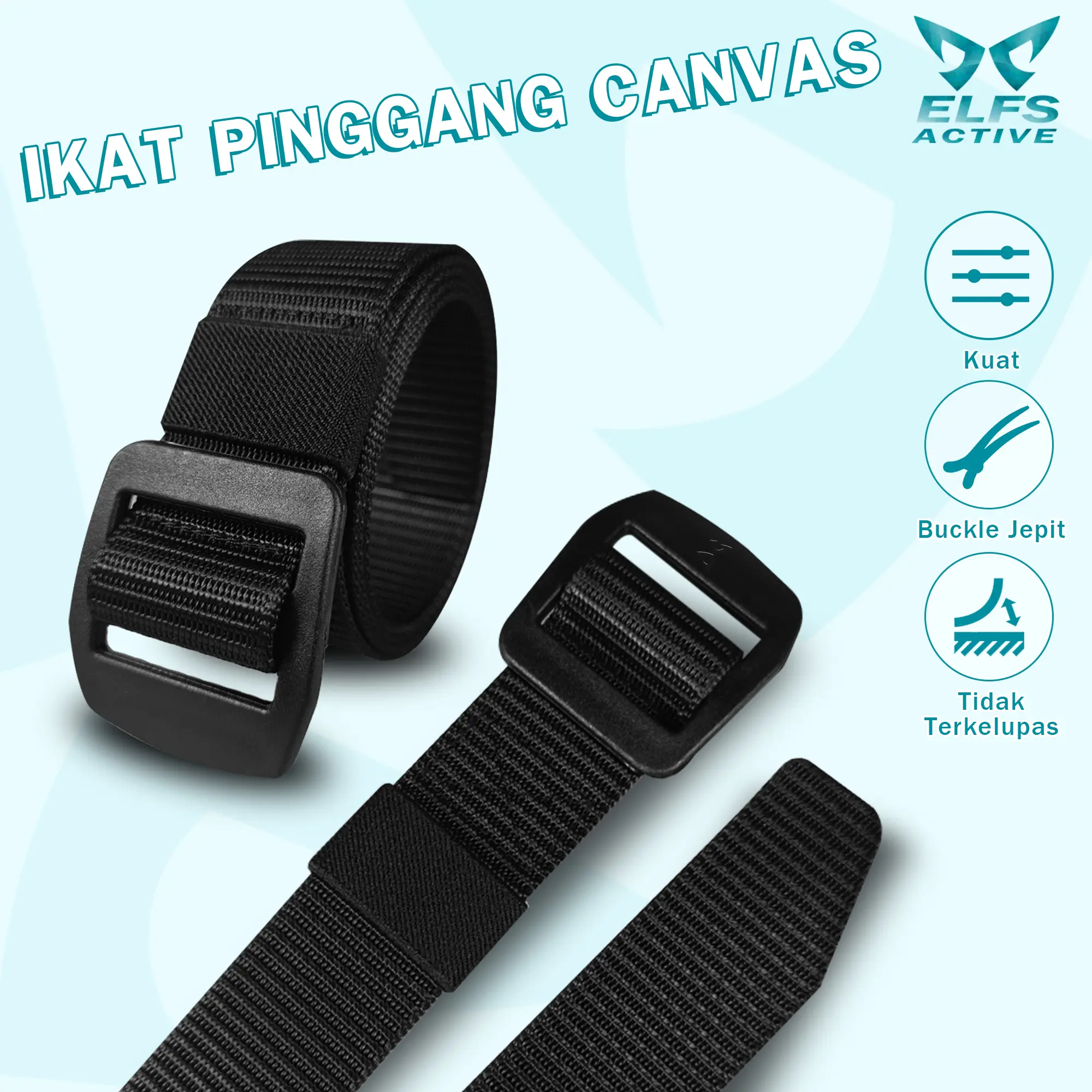 Ikat Pinggang Canvas Anti Metal Detector Tactical Military Belt