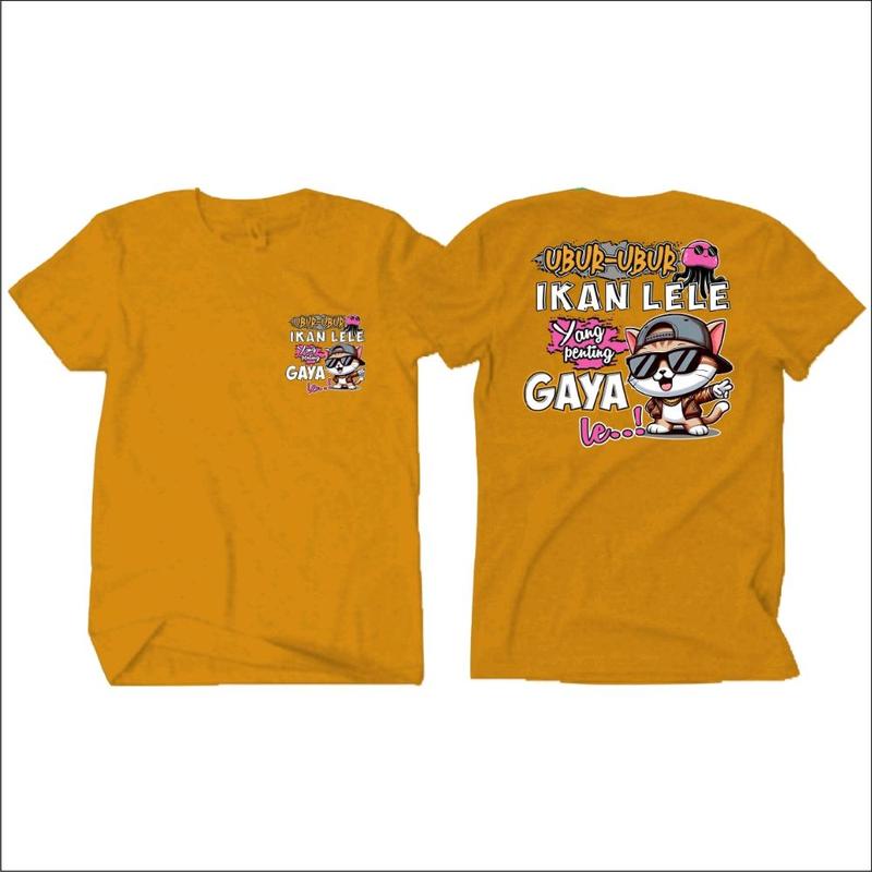 KAOS Atasan Ubur Ubur Ikan Lele Yang Penting Gaya Lee Kata2 Viral Crew Neck Kaos Murah Kaos Pria Dan Wanita  Combed Unisex  Baju Sablon 4