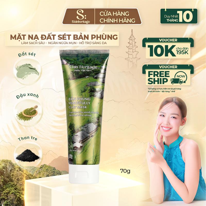 [KOLs] Mặt Nạ Đất Sét Bản Phùng Làm Sạch Sâu, Hỗ Trợ Ngăn Ngừa Mụn, Se Khít Lỗ Chân Lông SKIN HERITAGE 70ml
