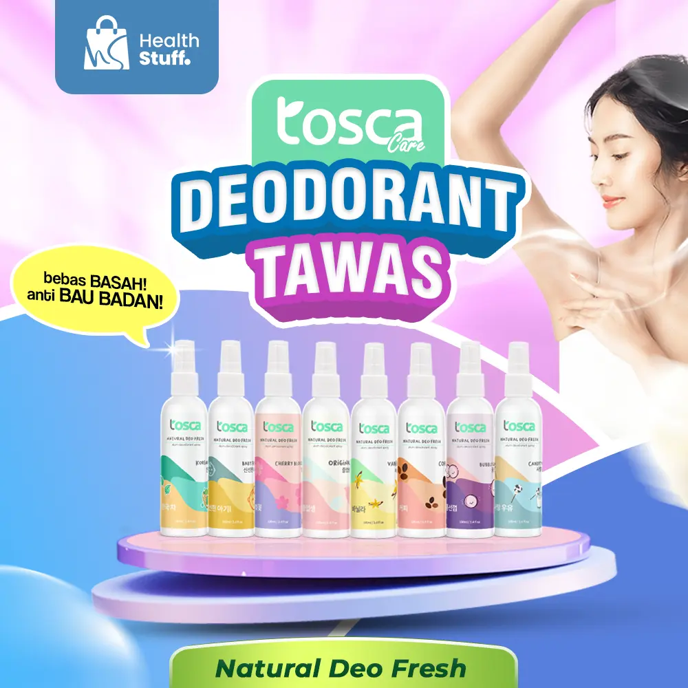 Tosca Deodorant Natural 100ml Deodorant Tawas Alami Mencegah Bau Ketiak