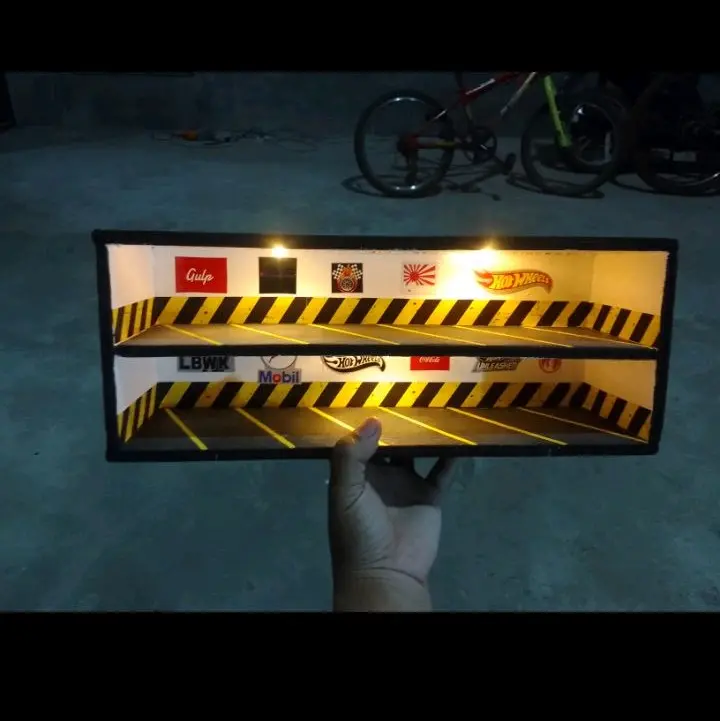 diorama hotwheels basemant berlampu