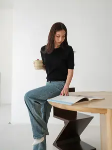 Kiyorawears - SIGNATURE | Iun Knit Top / Kaos Lengan Pendek / Casual Blouse / Atasan Wanita / Baju Atasan Wanita Terbaru / Baju Santai / Atasan Basic Wanita Kekinian / Korean Style