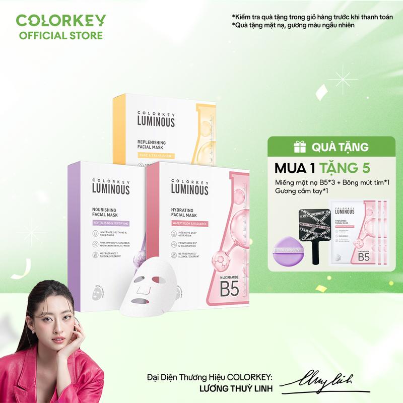 【COLORKEY LUMINOUS  Combo 3 HỘP 3 MÀU - Mặt Nạ Giấy COLORKEY LUMINOUS Hỗ Trợ Cấp Ẩm Da PHIÊN BẢN NÂNG CẤP 10 miếng/hộp Skincare