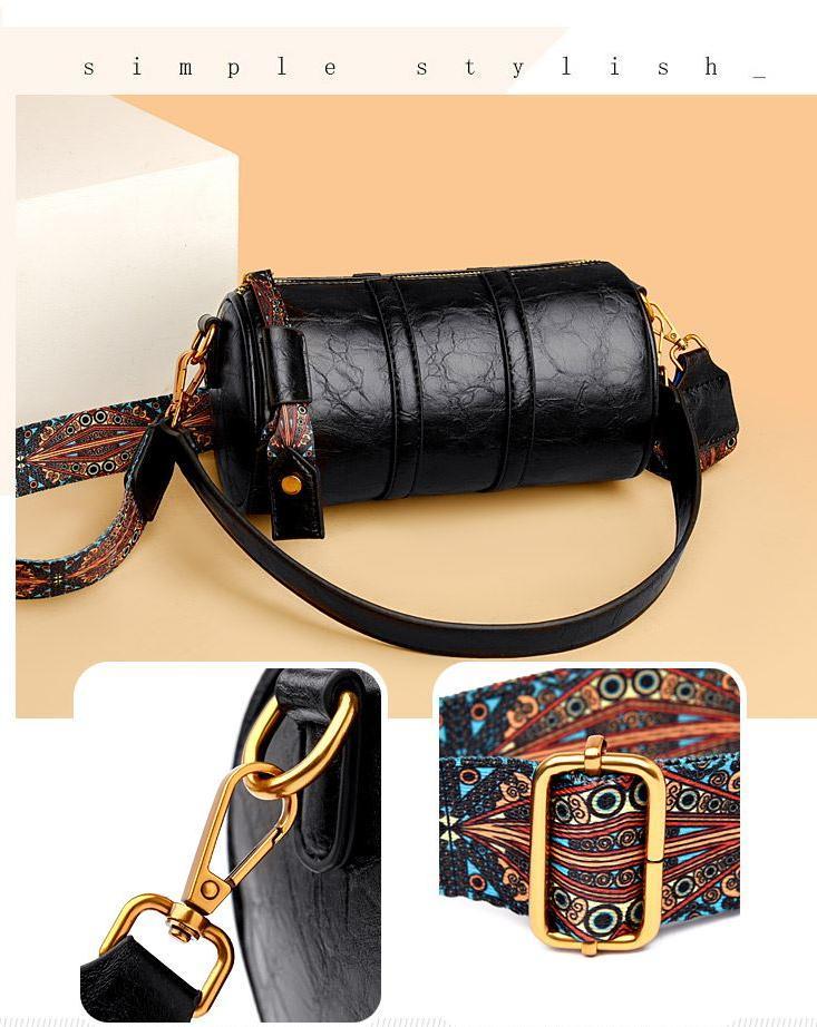Tas Wanita Retro Baru 2025 Tas Bahu Serbaguna Desain Ceruk Kelas Atas Tas Silinder Mewah Ringan Multifungsi untuk Berbagai Kegunaan