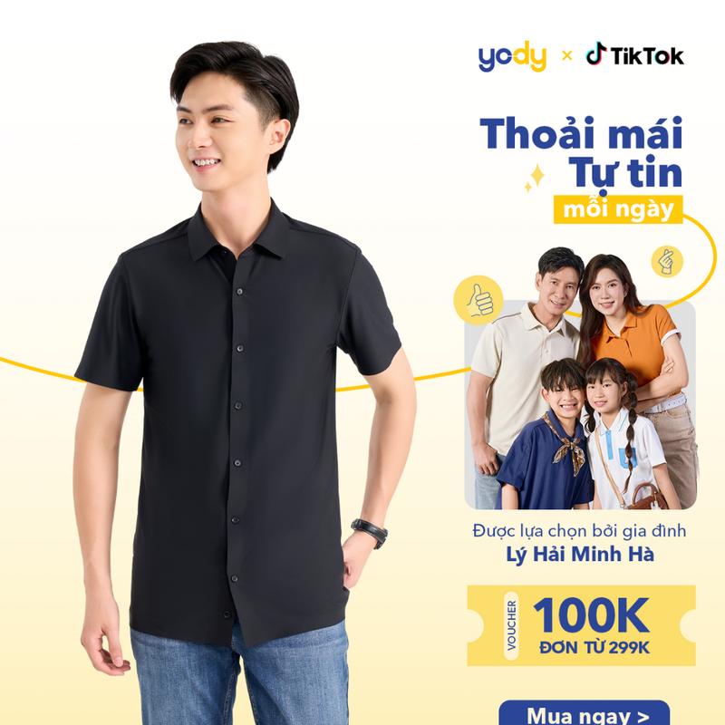 [Đồng giá] [ LIVE ] YODY Áo Sơ Mi Cộc Tay Nam S.cool Mềm Mát SCM7037