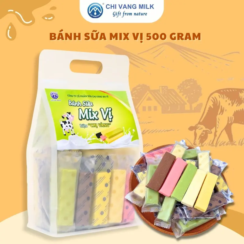 Bánh Sữa Mix Vị Túi 500gram Sữa Chị Vàng Official Food Thức Ăn
