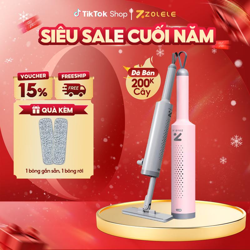   Zolele  Cây lau tự vắt mini cầm tay Zolele DM01- dải thanh gạt kép làm sạch nâng cấp sợi bông nano làm sạch lau sàn 