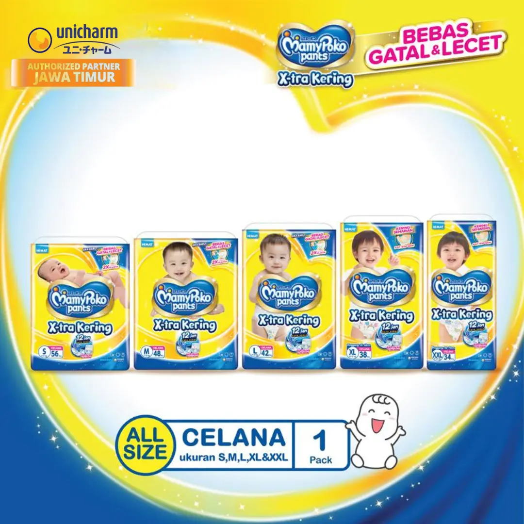 [Exclusive Kurnia_Gallery] MamyPoko Pants X-tra Kering - Popok Celana - S-XXL - Ultra Jumbo