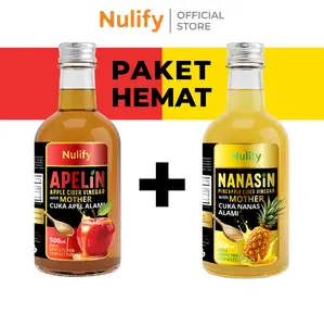 Nulify Apelin & Nanasin Paket Cuka Apel dan Nanas Detox 2in1 1 liter 500ml with Mother