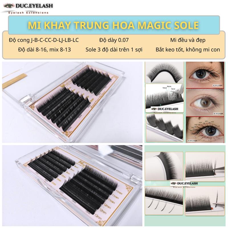 Mi Trung Hoa, mi douyin nối ngọn siêu bay, sole 3 độ dài trên 1 sợi mi, cong J-B-C-CC-D-LJ-LB-LC, dày 0.07, bám keo, dụng cụ nối mi / Đức Beauty Lashes Nữ Trang Điểm Mỹ Phẩm Cosmetic