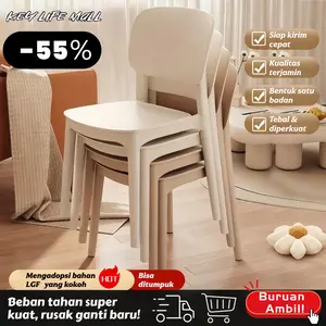 Perhatian: Produk utama tidak termasuk, bonus gratis hanya sekrup dan kemasan penguat.]Kursi Plastik Tebal Minimalis Scandinavian Kursi Makan Kursi Cafe Kursi Belajar Kursi Kantor Nyaman Duduk Lama Furniture