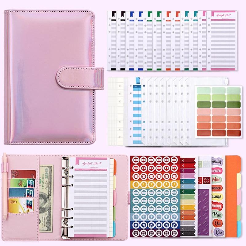 A6 Binder Budget Planner, 79 PCS PU Notebook Covers Folder 6 Hole Poc…