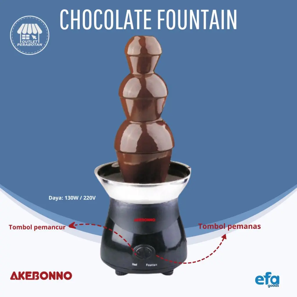 Chocolate foutain, pemancur coklat 3 susun AKEBONNO daya 130w (MP)
