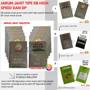 Jarum Jahit Industri Organ DB dan DP Mesin Jahit Industri Jarum 1 Typical/Juki/Brother Original Japan Organ Needles