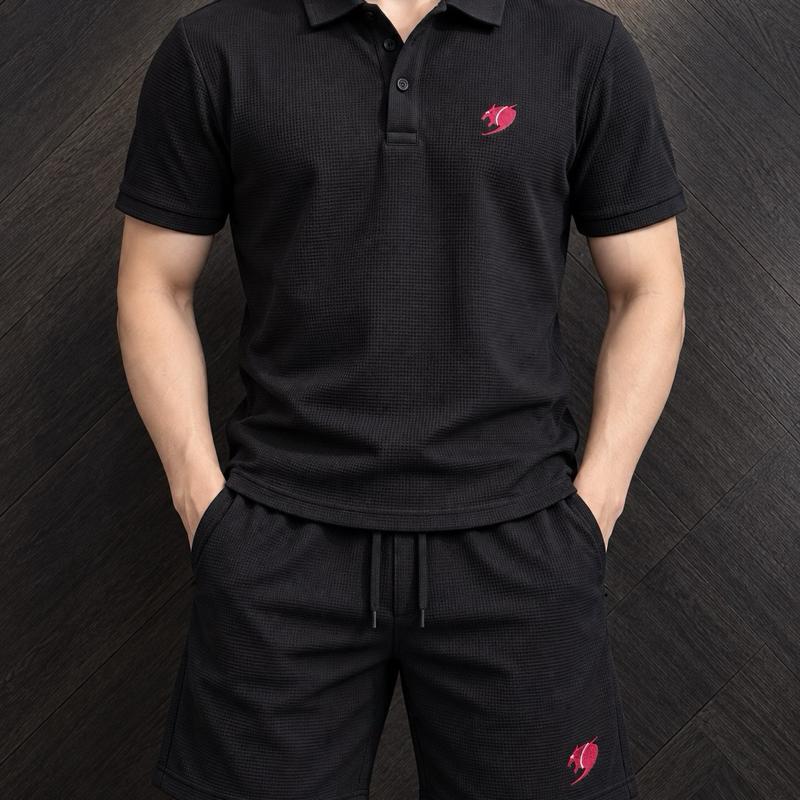 Bộ Đồ Polo Nam MAVO - Vải Waffle Tổ Ong, Áo Thun Cổ Bẻ + Quần Short, Co Giãn 4 Chiều, Mặc Cực Mát, Thấm Hút Mồ Hôi Tốt