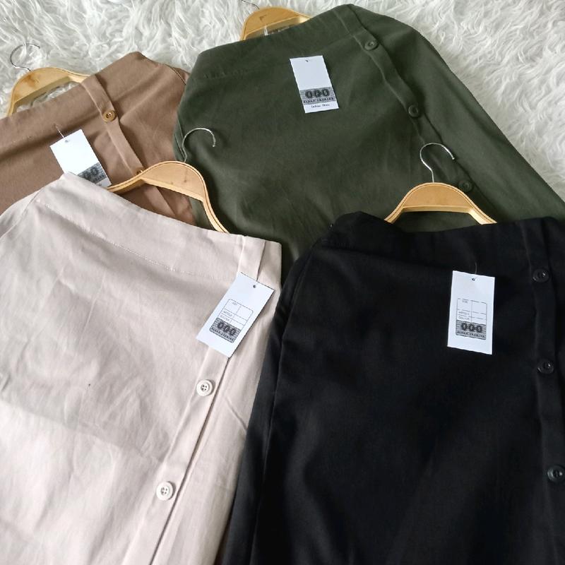 Rok span wanita cantik Rok wanita premium Bawahan rok katun Pinggang belakang karet 4