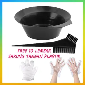 [FREE Sarung Tangan] Mangkuk Cat Rambut + Sisir Semir / Wadah Mangkok Tempat Mewarnai Rambut Bonding Smoothing Free 10 Pcs Sarung Tangan