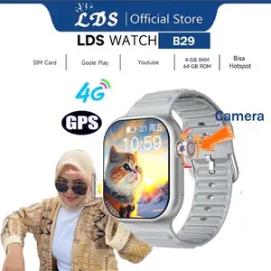 【Exclusive Allenaa】LDS Camera Sim Card Smartwatch B29 Jam pintar | Jam tangan pintar dengan kamera | AMOLED display | Bluetooth phone call l  Wifi Telepon Screen Kalkulator Chipset