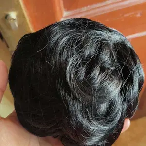 VELASHIC (karya asli) wig sanggul, Scrunchie Rambut Keriting Palsu Wanita Elegan, ikat rambut Palsu Volume 3X, Serat Suhu Tinggi Upgrade, Donat Rambut Keriting Cepol, Cocok Untuk Rambut Tipis & Pendek Tampil Anggun & Rapi Dalam 1 Menit H002-K