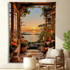 Latar Belakang Kain Dinding Vertikal Nordik untuk Kamar & Tempat Tidur Bahan Engineering Cloth High Resolution Printing Warna Cerah Anti Pudar Ukuran 200x150cm