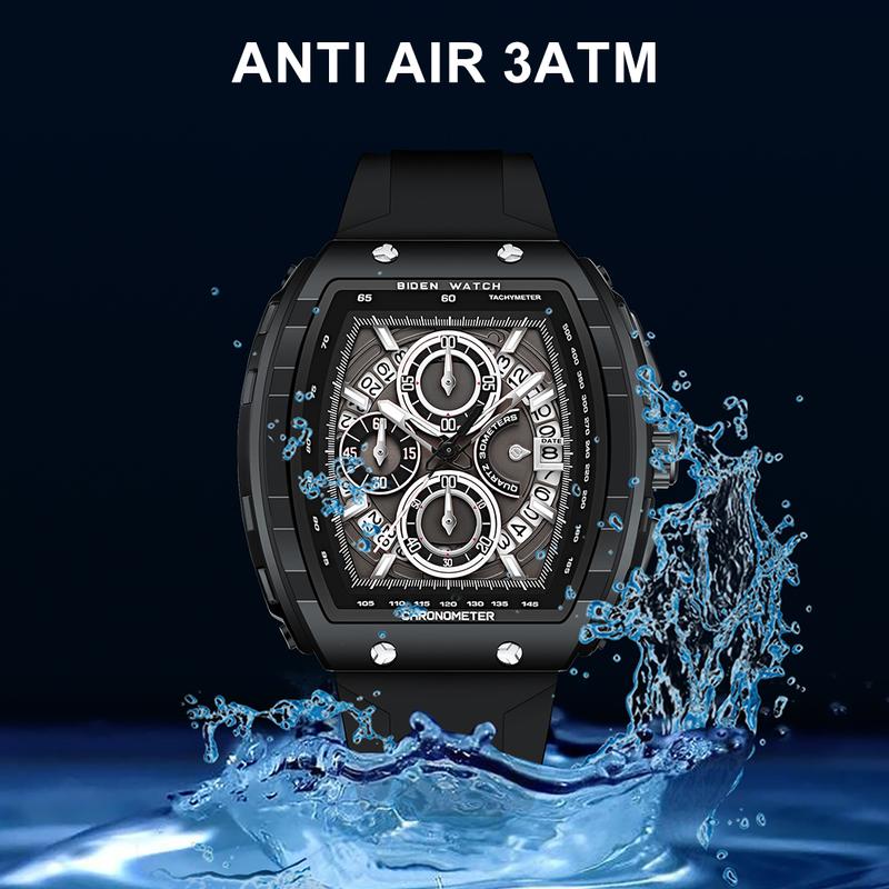 【003Harga telah diganti, cepat beli】BIDEN Jam Tangan Pria Anti Air Olahraga Multifungsi Tali Silikon Pria Jam Tangan Cowok Original YNR028 4