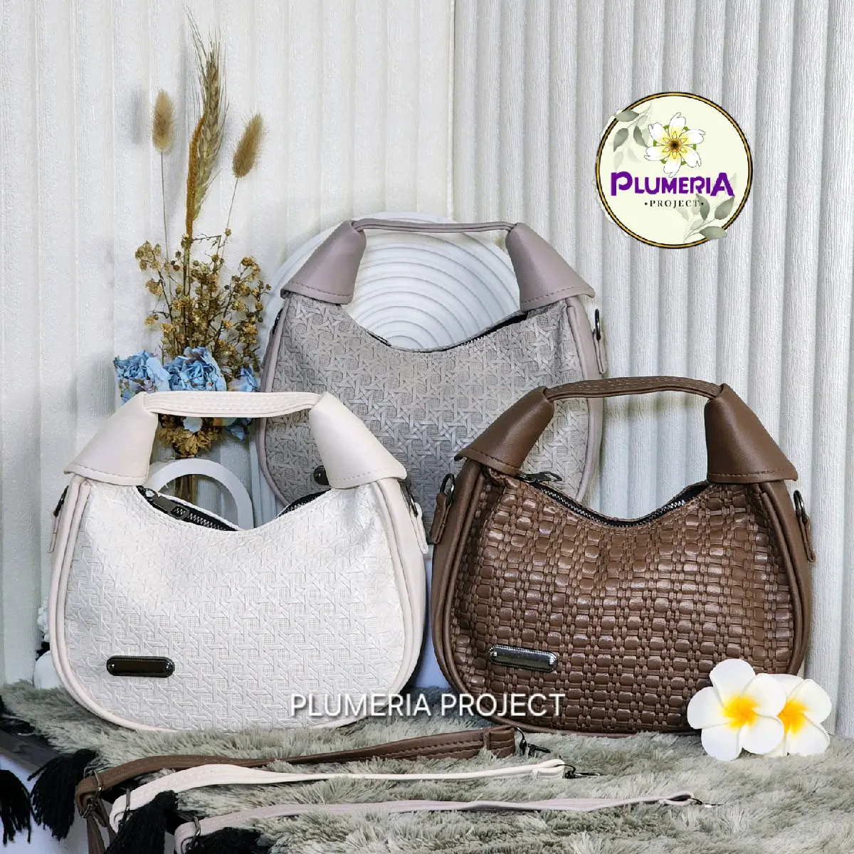 PLUMERIA PROJECT - Elena Woven Hand bag / Tas Wanita / Slingbag Wanita / Tas Selempang / Shoulder Bag / Tote Bag / Handbag