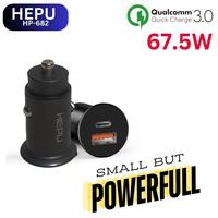Gambar HEPU Car Charger Mobil FAST Charging USB + Type C PD QC3.0 HP-682 - GREY-CTC dari Hepu Store Kota Administrasi Jakarta Pusat 5 Tokopedia