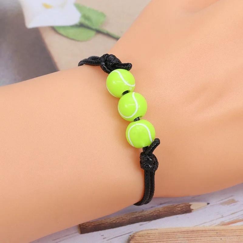 Fresh Handmade Basketball Baseball Bracelet Korean Style Volleyball Wax Line Woven Bracelet Jewelry Accessories Resin Rugby Bracelet Friend 5