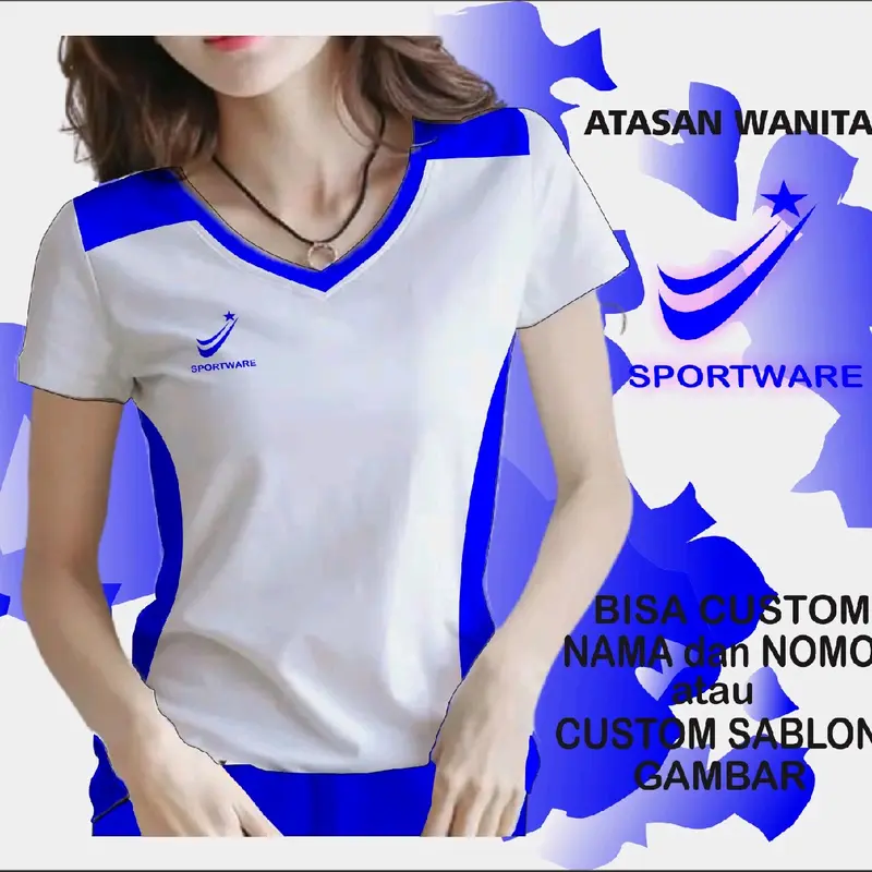 COD atasan cewe jersey cewe kaos olahraga wanita atasan saja bisa custom sablon ukuran dewasa Sport 6