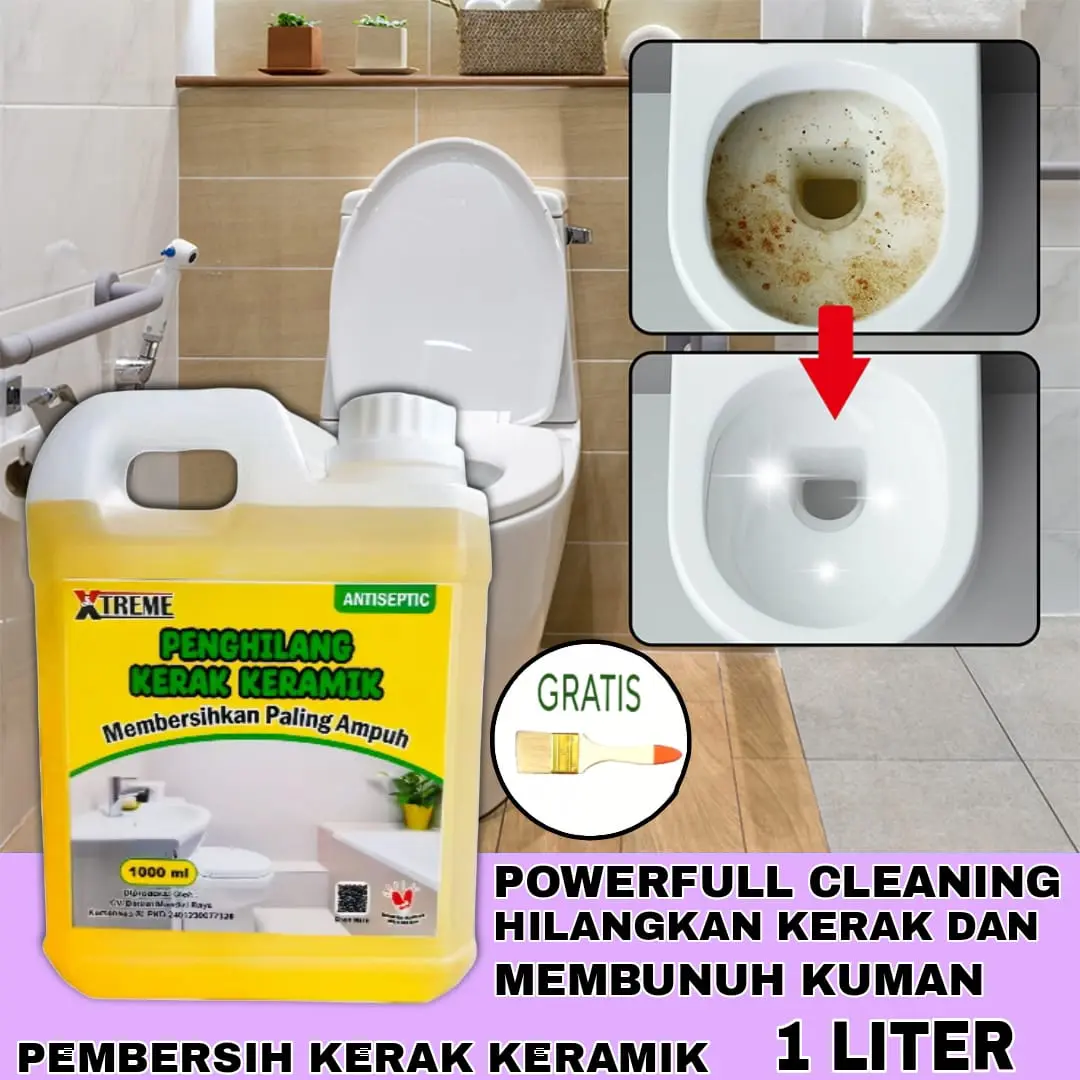 Pembersih Kerak Kamar Mandi 1 Liter Pembersih Kerak Toilet Dan Noda Membandel Pada Lantai Kamar Mandi