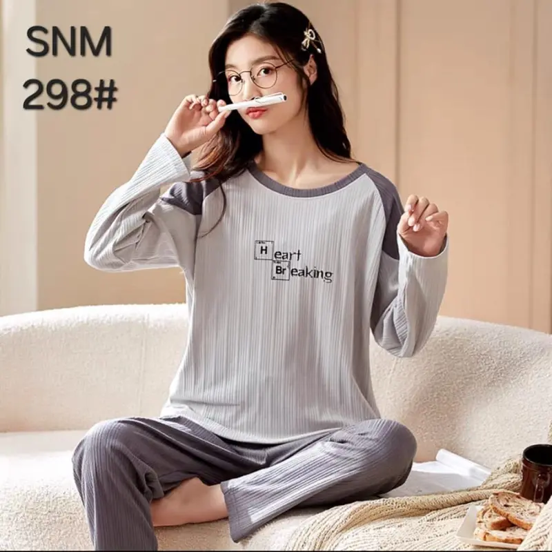 Set Piyama Dewasa Stok Ready Oblong Motif One Set Baju Panjang Celana Panjang Wanita Nyaman 3